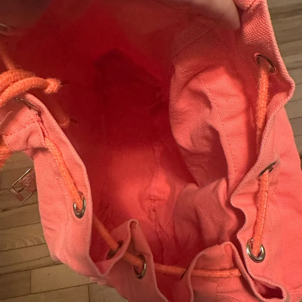 PINK Victoria's Secret Coral Canvas Backpack - Picture 11 of 13